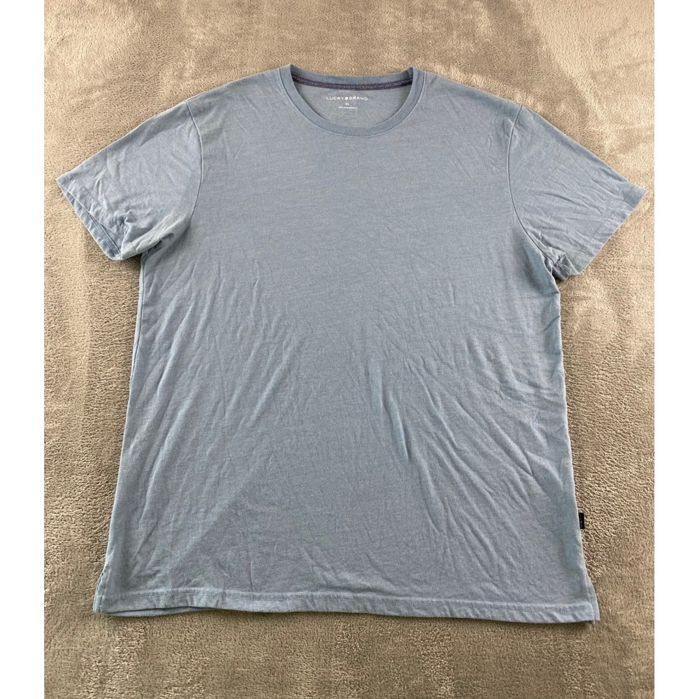 Lucky Brand Mens XL Light Blue Heather Tri-Blend Short Sleeve Crewneck T-Shirt